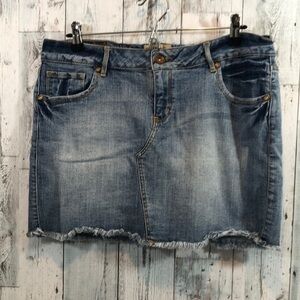 Ruff Hewn Raw Hem Denim Mini Skirt 12